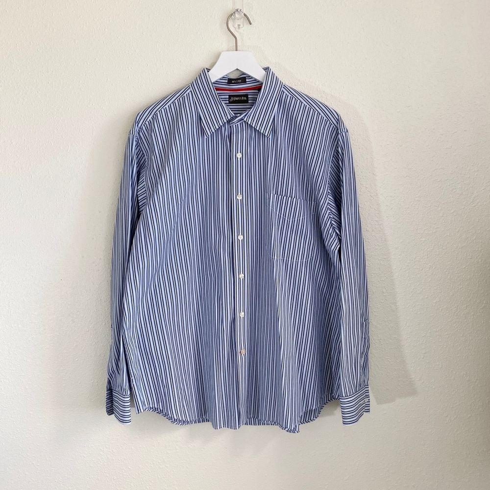 St. John’s Bay Blue Striped Collared Button Down